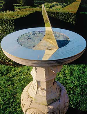 Personalised horizontal sundial featuring copper from Admiral Nelson