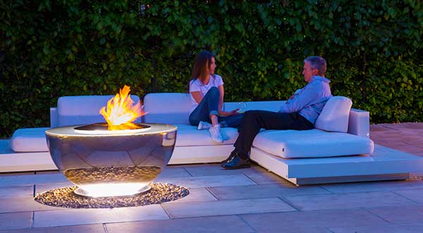 Fire Chalice stainless steel water feature fire pit