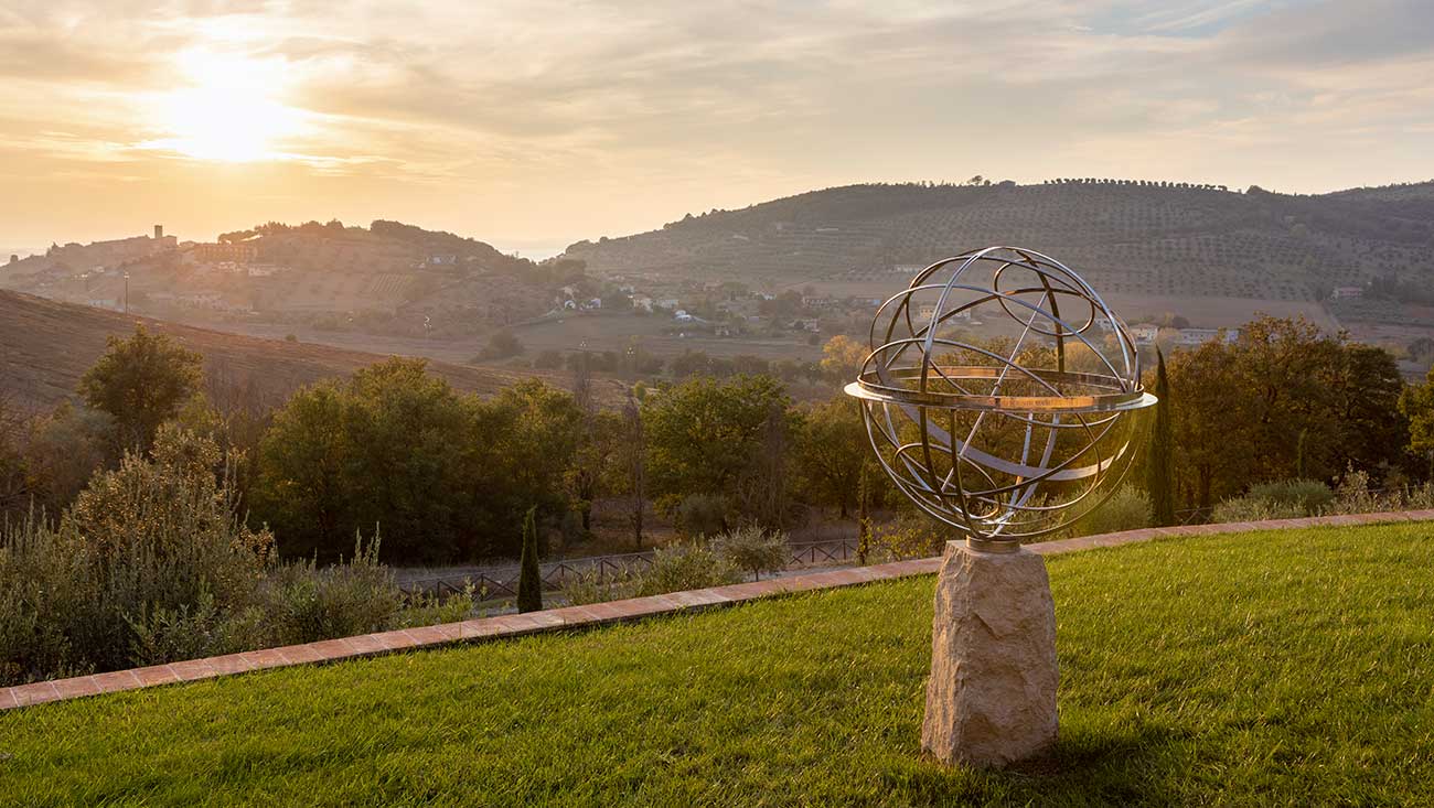 Sunrise captured through the hole at the centre of the Ortus sculpture