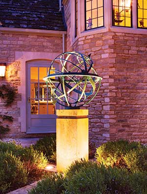 Armillary spheres in bronze, brass and stainless steel