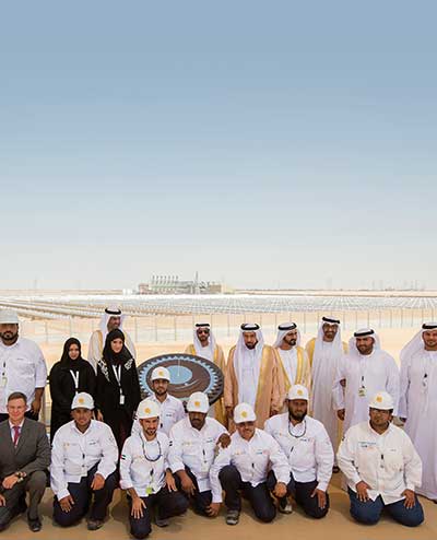 Speziell gefertigte Sonnenuhr, Shams-1 Solaranlage, Vereinigte Arabische Emirate