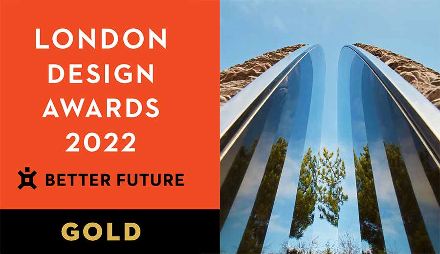 Slate Sentinel sculpture wins gold at the London Design Awards