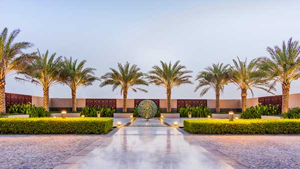 Lunar Mantle sculpture as the elegant focus of an Arabic style garden