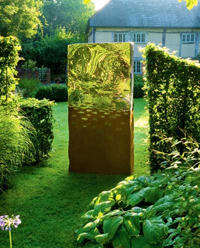 Titan sculpture d’extérieur de jardin en acier inoxydable et acier oxydé rouillé