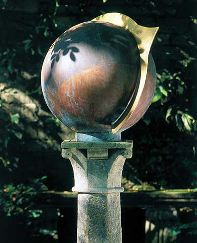 Classic sundial in copper