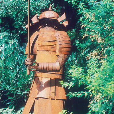 A metal Samurai that was also a sundial