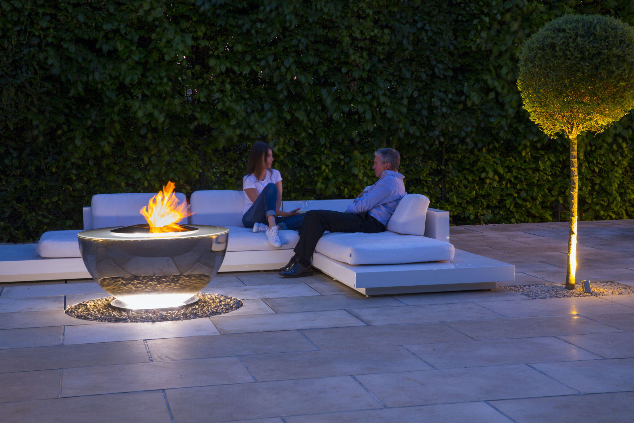 Fire Chalice stainless steel water feature fire pit