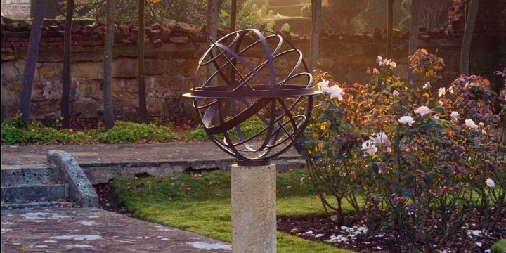 bronze armillary in sundown
